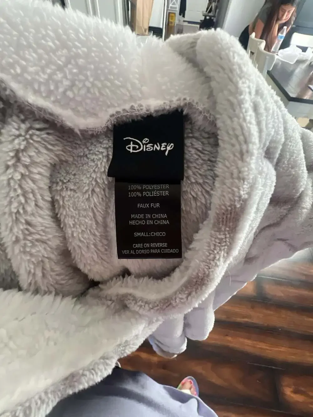 Disney Mickey Mouse Faux Fur Hooded Lounge Tunic Size Small - Picture 2 of 3